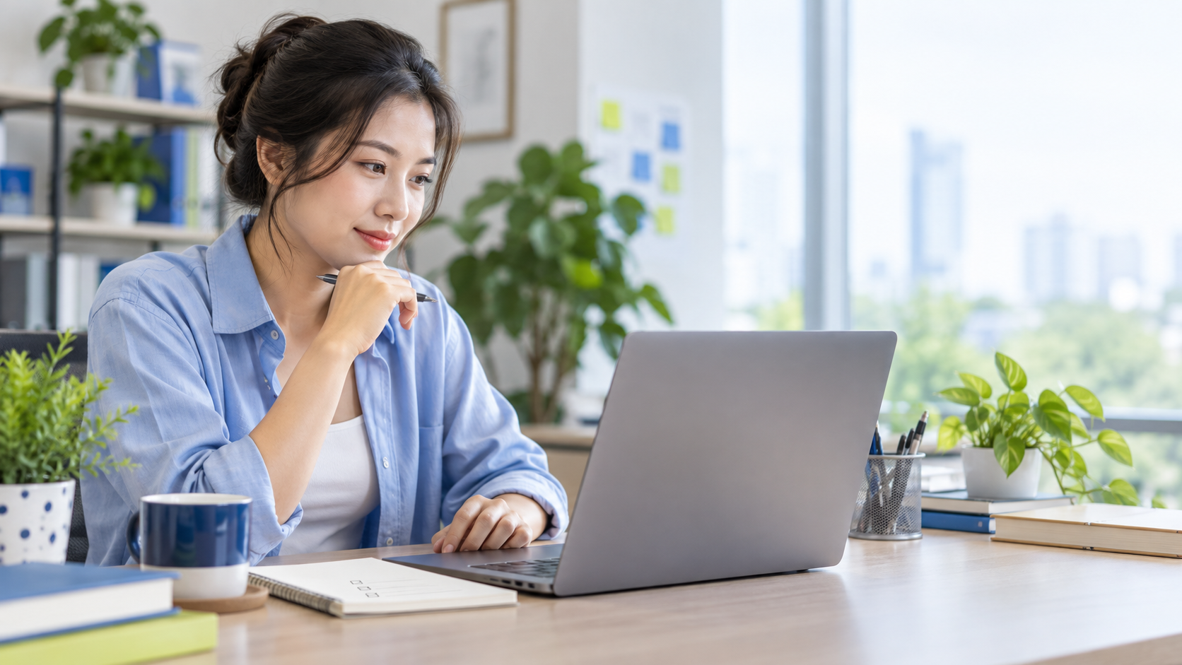 Một người đang đọc lại bản nháp trên máy tính xách tay trước khi gửi
